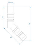 Raccord de tuyau avec joint torique pour tuyaux 10/12 mm bleu x5 pieces