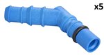 Raccord de tuyau avec joint torique pour tuyaux 10/12 mm bleu x5 pieces