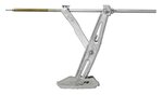 Bequille d’angle caravane 1000 kg 605 x 280 mm H : 470 mm avec pied de stabilisation et mecanisme de vissage prolonge