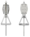 Bequille d’angle caravane 1000 kg 605 x 280 mm H : 470 mm avec pied de stabilisation et mecanisme de vissage prolonge