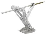 Bequille d’angle caravane 1000 kg 605 x 280 mm H : 470 mm avec pied de stabilisation et mecanisme de vissage prolonge
