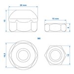 Ecrou spherique et contre-ecrou M8 en 2 parties pour cable de frein
