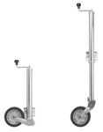 Roue jockey 570/60 mm avec jante metallique large et pneu en caoutchouc 220 x 65 mm, repliable 300 kg