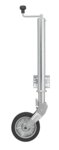 Roue jockey 570/60 mm avec grande jante metallique et pneu en caoutchouc 220 x 65 mm, repliable 500 kg