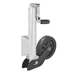 Roue jockey 73 mm jante metal avec bandage caoutchouc 260 x 65 mm repliable