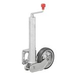 Roue jockey 60 mm jante metal avec bandage caoutchouc 200 x 50 mm repliable