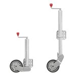 Roue jockey 60 mm jante metal avec bandage caoutchouc 200 x 50 mm repliable