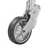 Roue jockey 60 mm jante metal avec bandage caoutchouc 200 x 50 mm repliable