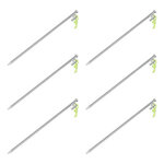 Piquet de roche 40 cm en acier galvanise avec crochet en P Heavy Duty – set de 6 pieces