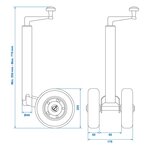 Roue jockey double 48 mm avec pneus pleins en caoutchouc naturel 200 x 50 mm