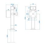Pied de support 60x60 mm inclinable SF60 D85 SW19 410-655 mm 1300 kg