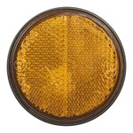 Reflecteur orange 58 mm autocollant avec plaque de base x10 pieces