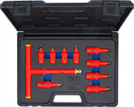 Jeu de douilles a embouts VDE Empreinte carre femelle (3/8) (1/2) Six pans femelle 4 - 10 mm 10 pieces