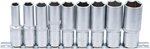 Jeu de douilles six pans, profondes 12,5 mm (1/2) 10 - 24 mm 9 pieces