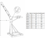 Grue de chantier 500 kg 25 m electrique 230 V – Rotation 360°