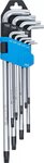 Jeu de cles allen extra longues Profil T (pour Torx) avec perçage T10 - T50 9 pieces