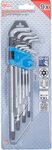 Jeu de cles allen extra longues Profil T (pour Torx) avec perçage T10 - T50 9 pieces