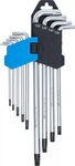 Jeu de cles allen extra longues Profil T (pour Torx) avec perçage T10 - T50 9 pieces