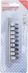 Jeu de douilles a embouts 6,3 mm (1/4) Profil T (pour Torx Plus) 9 pieces