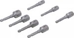Jeu d’extracteurs de vis et ecrous entrainement six pans male (1/4) pour perceuses 7 pcs