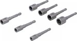 Jeu d’extracteurs de vis et ecrous entrainement six pans male (1/4) pour perceuses 7 pcs