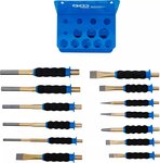 Jeu de chasse-goupilles / pointeaux / burin plat avec protection des mains 13 pcs