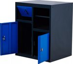Armoire basse avec porte-rouleaux et module de dechets