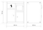 Armoire basse avec porte-rouleaux et module de dechets