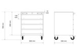 Servante d'atelier 4 tiroirs vide pour systeme mural