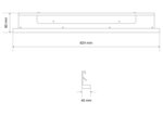 Couvercle de protection pour eclairage pour elements LED element de coin 624 mm