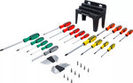 Jeu de tournevis avec assortiment d’embouts dans un presentoir en plastique 44 pcs