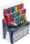 Jeu de tournevis avec assortiment d’embouts dans un presentoir en plastique 44 pcs