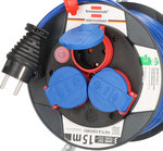 Enrouleur de cable 15 m IP44 AT-N05V3V3-F 3G1,5 bleu