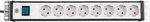 Multiprise pour armoires electriques 8 prises noir/gris clair 3 m H05VV-F 3G1,5 format 19