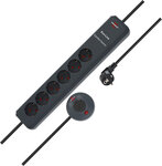 Bloc multiprise Comfort Switch 6 prises anthracite 2m H05VV-F 3G1,5