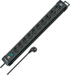 Bloc multiprise 10 prises noir 3m H05VV-F 3G1,5
