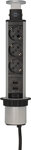 Bloc multiprise USB-chargeur 3 prises avec double entree USB, 2 m H05VV-F 3G1,5 – entierement encastrable dans le plateau de table