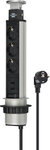 Bloc multiprise USB-chargeur 3 prises avec double entree USB, 2 m H05VV-F 3G1,5 – entierement encastrable dans le plateau de table