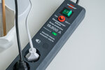 Multiprise avec protection contre les surtensions, acoustique 6 prises 19.500A anthracite 3 m H05VV-F 3G1,5