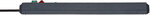 Multiprise avec protection contre les surtensions, acoustique 6 prises 19.500A anthracite 3 m H05VV-F 3G1,5