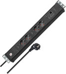 Multiprise 2 prises noire 3 m H05VV-F 3G1,5 format 19