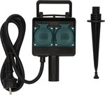Prise de jardin avec piquet de terre IP44 double 1,4 m H07RN-F 3G1,5