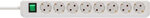 Multiprise avec interrupteur 8 prises blanc 3 m H05VV-F 3G1,5