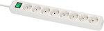 Multiprise avec interrupteur 8 prises blanc 3 m H05VV-F 3G1,5