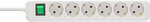 Multiprise avec interrupteur 6 prises blanc 3 m H05VV-F 3G1,5