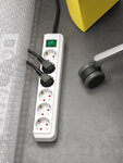 Multiprise avec interrupteur 6 prises blanc 3 m H05VV-F 3G1,5