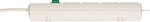 Multiprise avec fiche plate 4 prises blanche 2m H05VV-F 3G1,5