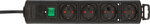 Multiprise avec fiche plate 4 prises noire 2m H05VV-F 3G1,5