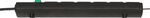 Multiprise avec fiche plate 6 prises noire 2m H05VV-F 3G1,5