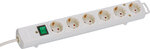 Bloc multiprise avec fiche plate 6 prises blanc 2 m H05VV-F 3G1,5